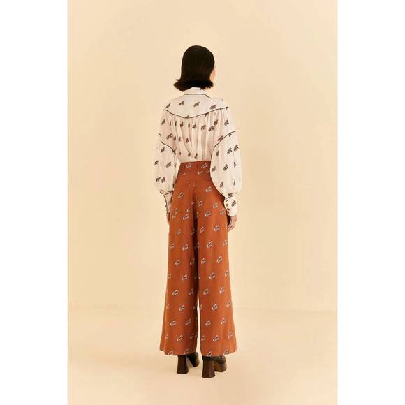NEW FARM RIO embroidered horses pants in caramel - Picture 4 of 6